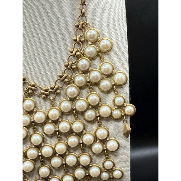 Stella & Dot Pearl Bib Necklace in Gold Tone Metal - Picture 4 of 7